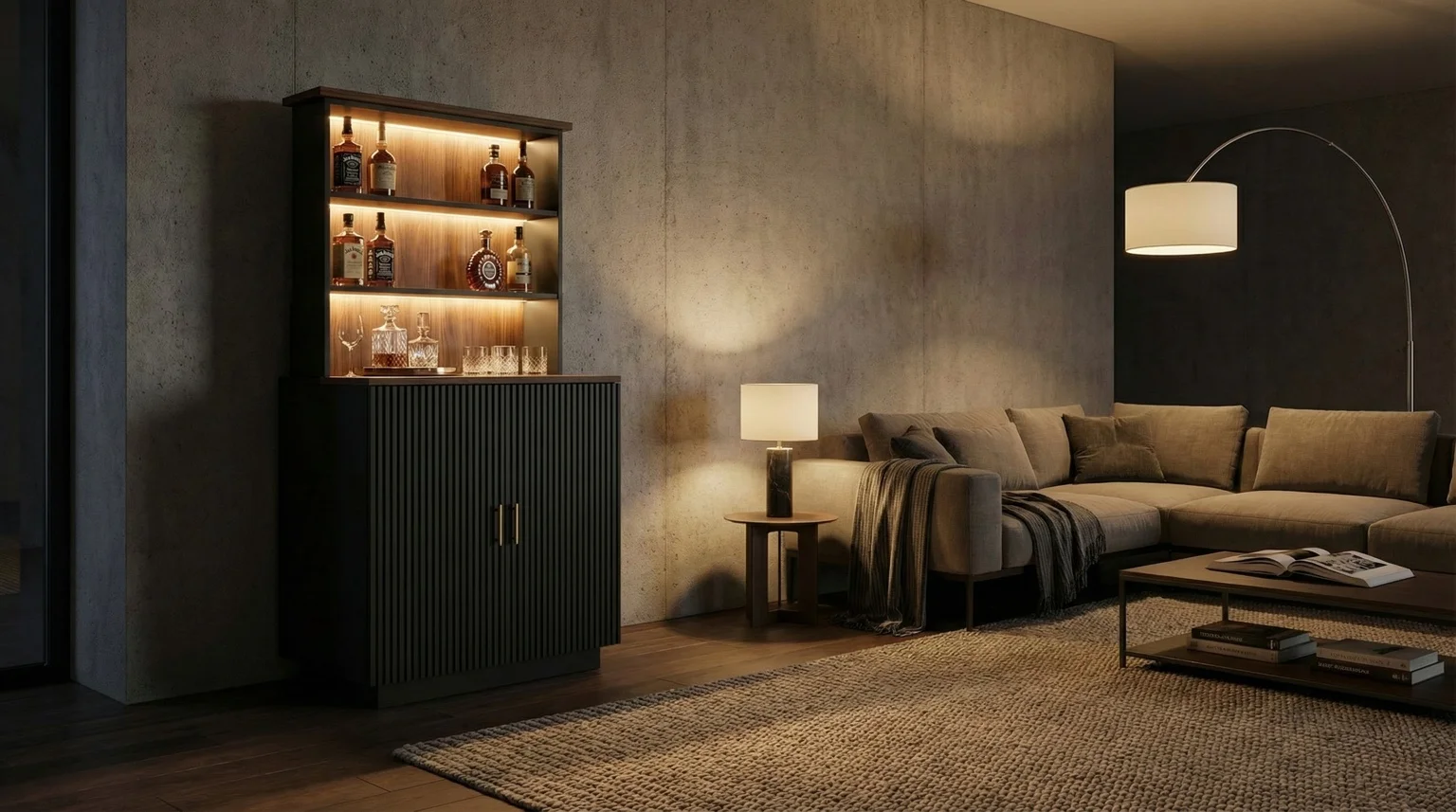 Arborholm Bar Cabinet with Integrated Lighting